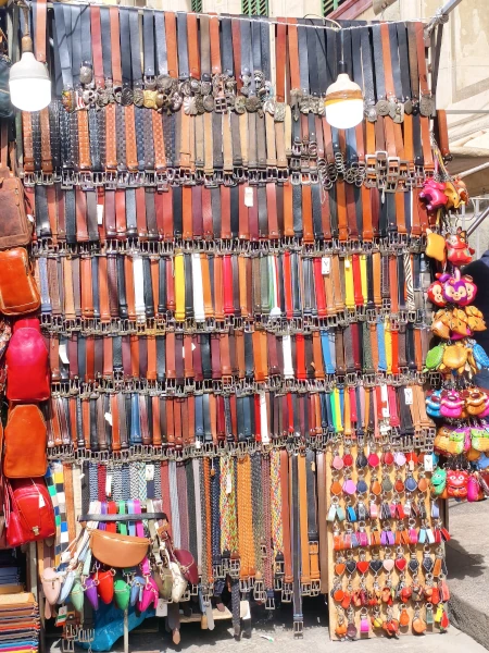 San Lorenzo Leather Market - leather belts